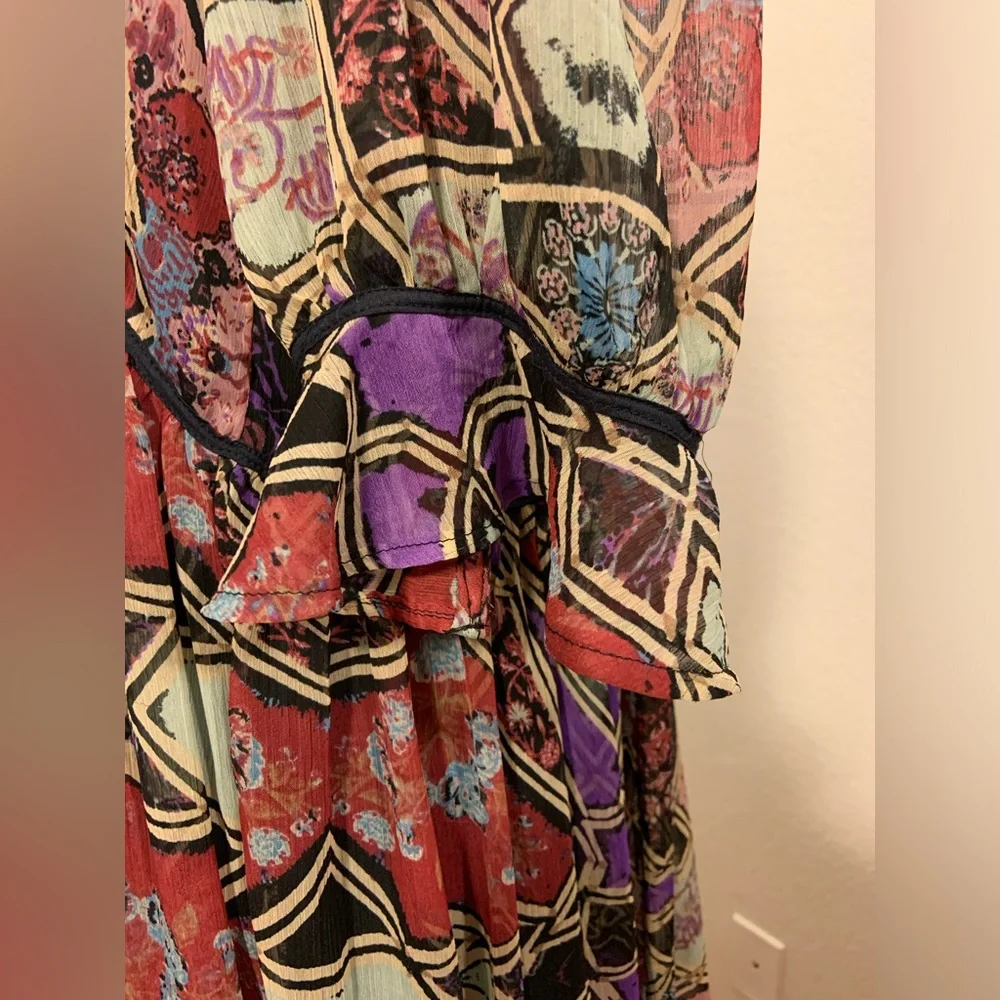 NWOT Free People Women's Black Combo Multi Color Carmella Printed Maxi Dress -XS - Picture 11 of 16